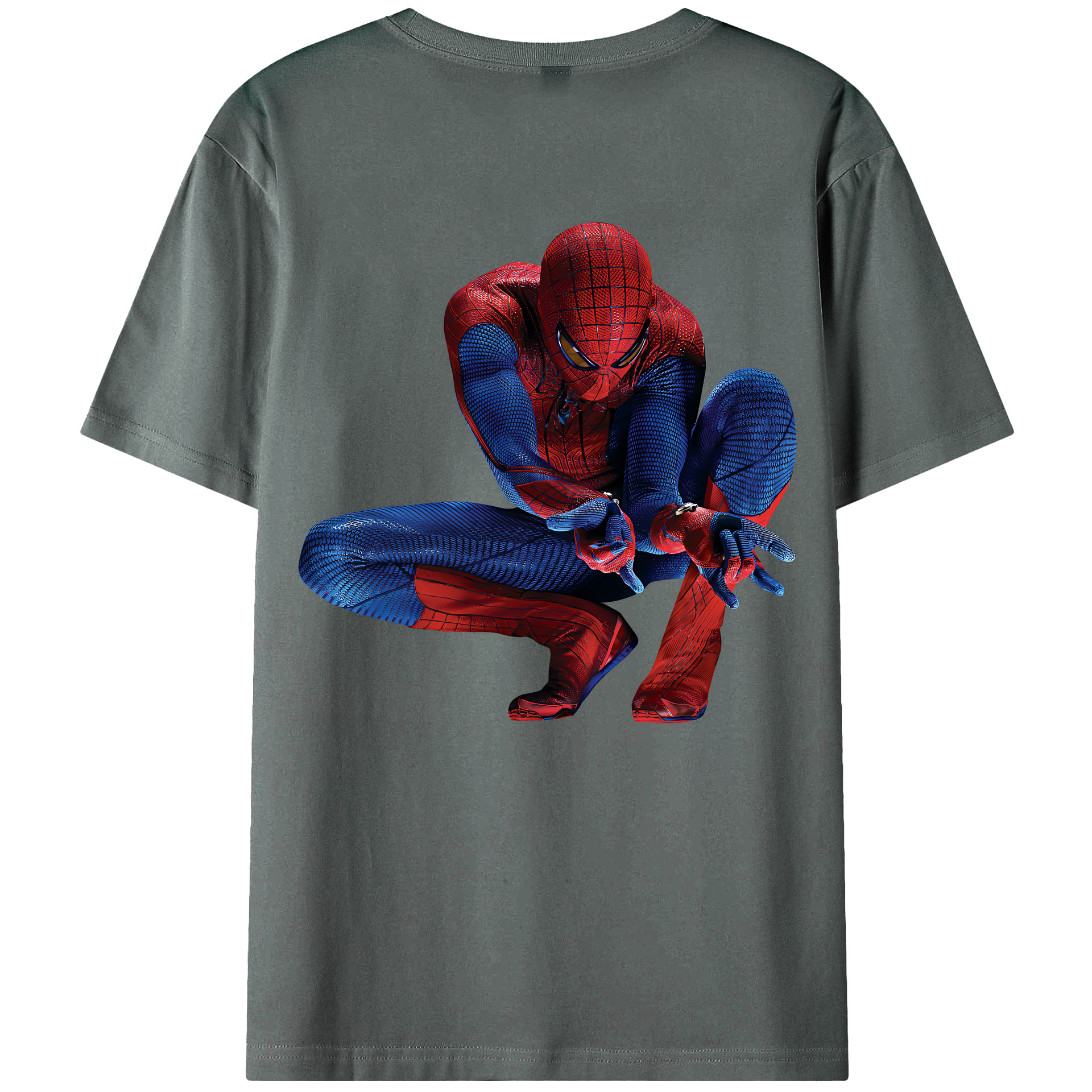 （画像用） Spider Man スパイダーマン 綿100％半袖Tシャツ（背面プリント）